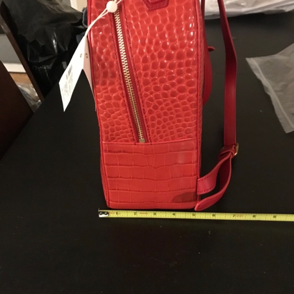 Tory Burch Liberty Red Croc embossed mini backpack - Picture 11 of 11